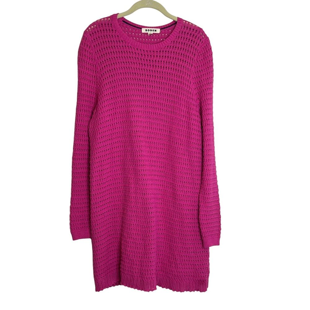 Boden Womens Rose Violet Crochet Knit Dress US Size 10 missing belt and cami